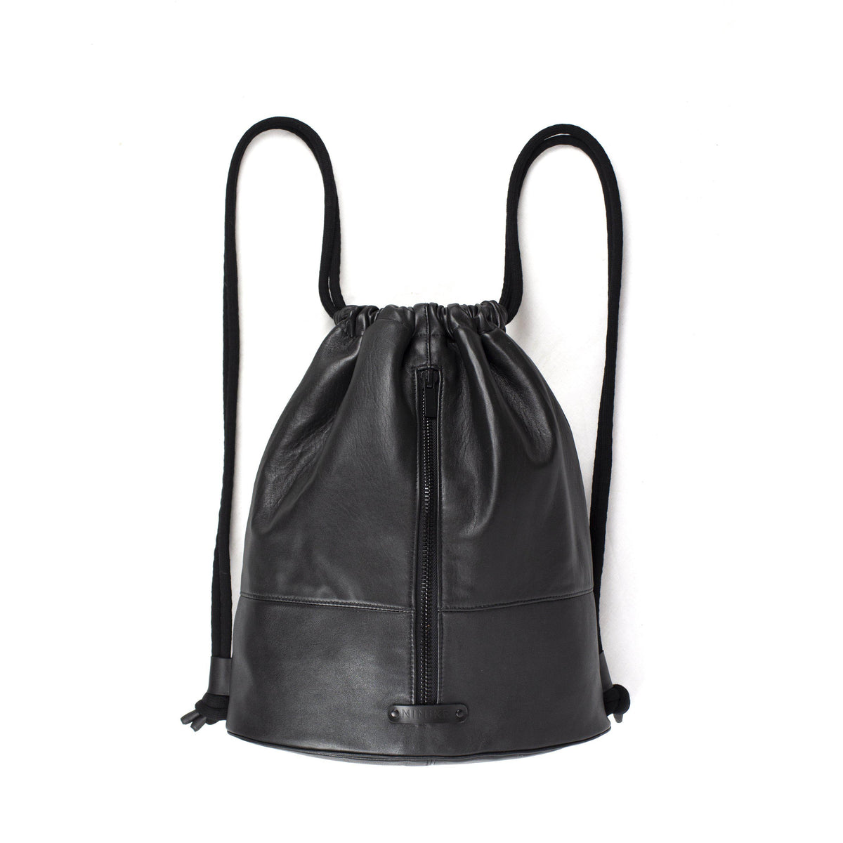 バッグ drawstring design leather backpack recycled-leather-drawstring-