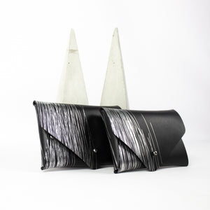 Card holder / coin purse black and silver