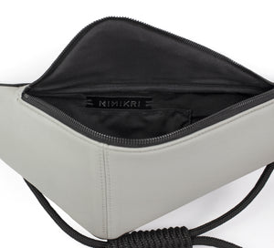 THEO light gray leather triangle-shaped bum bag