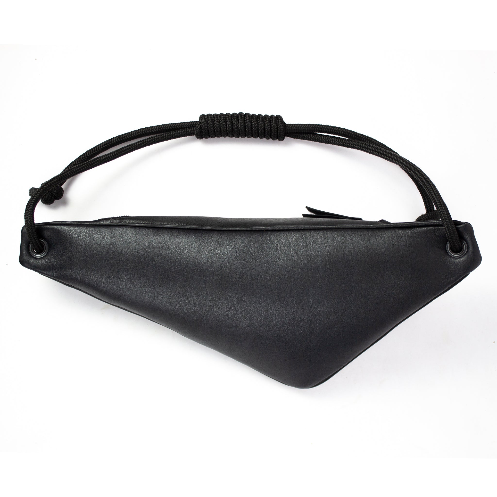 'THEO' Black leather bum bag