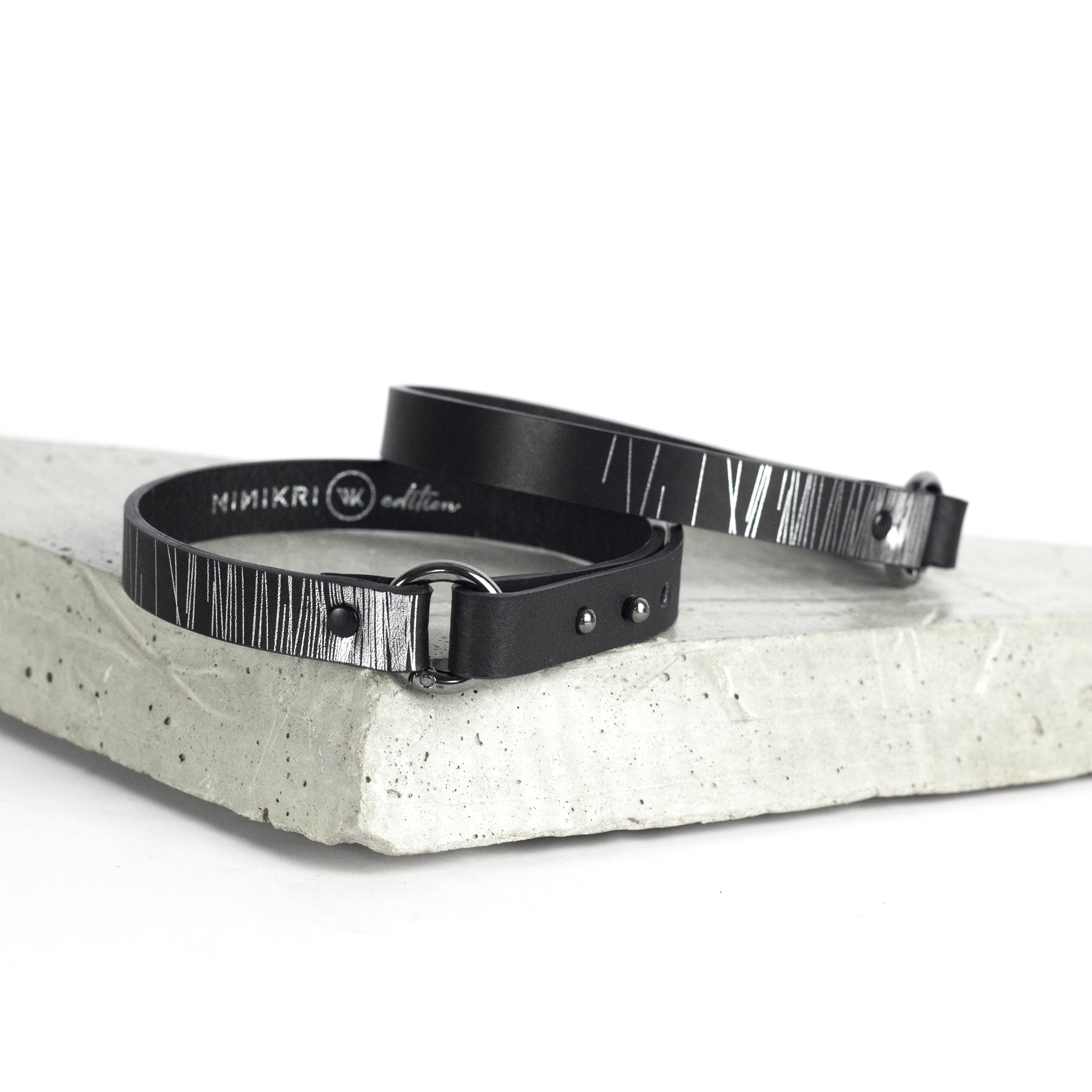 'SUJI' choker nyaklánc fekete és ezüst