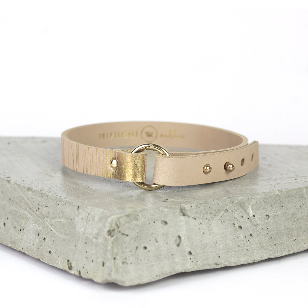 'SUJI' choker nyaklánc bézs és arany 