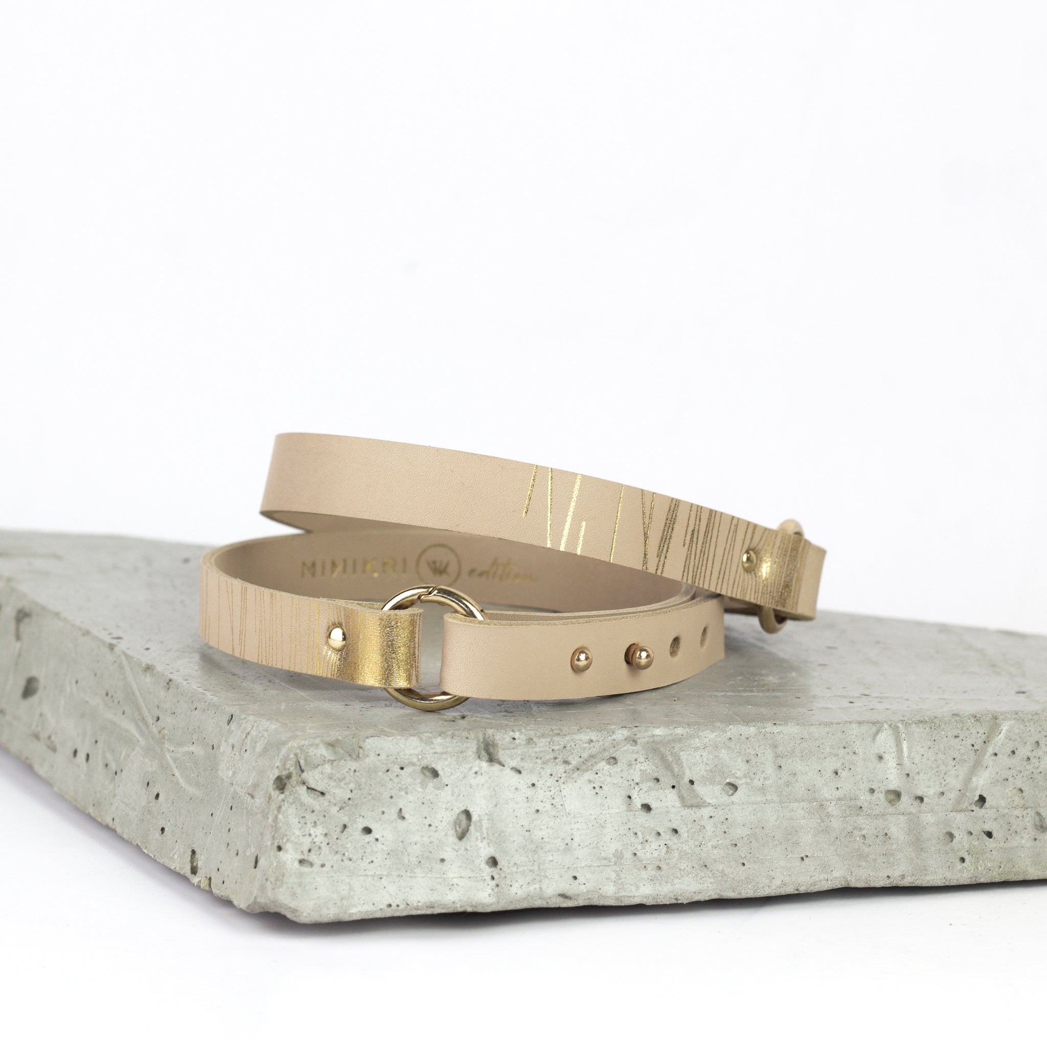 'SUJI' choker nyaklánc bézs és arany 