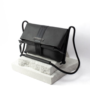 'LUNA' leather foldover bag- corn leather