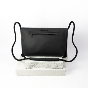 'LUNA' leather foldover bag- corn leather