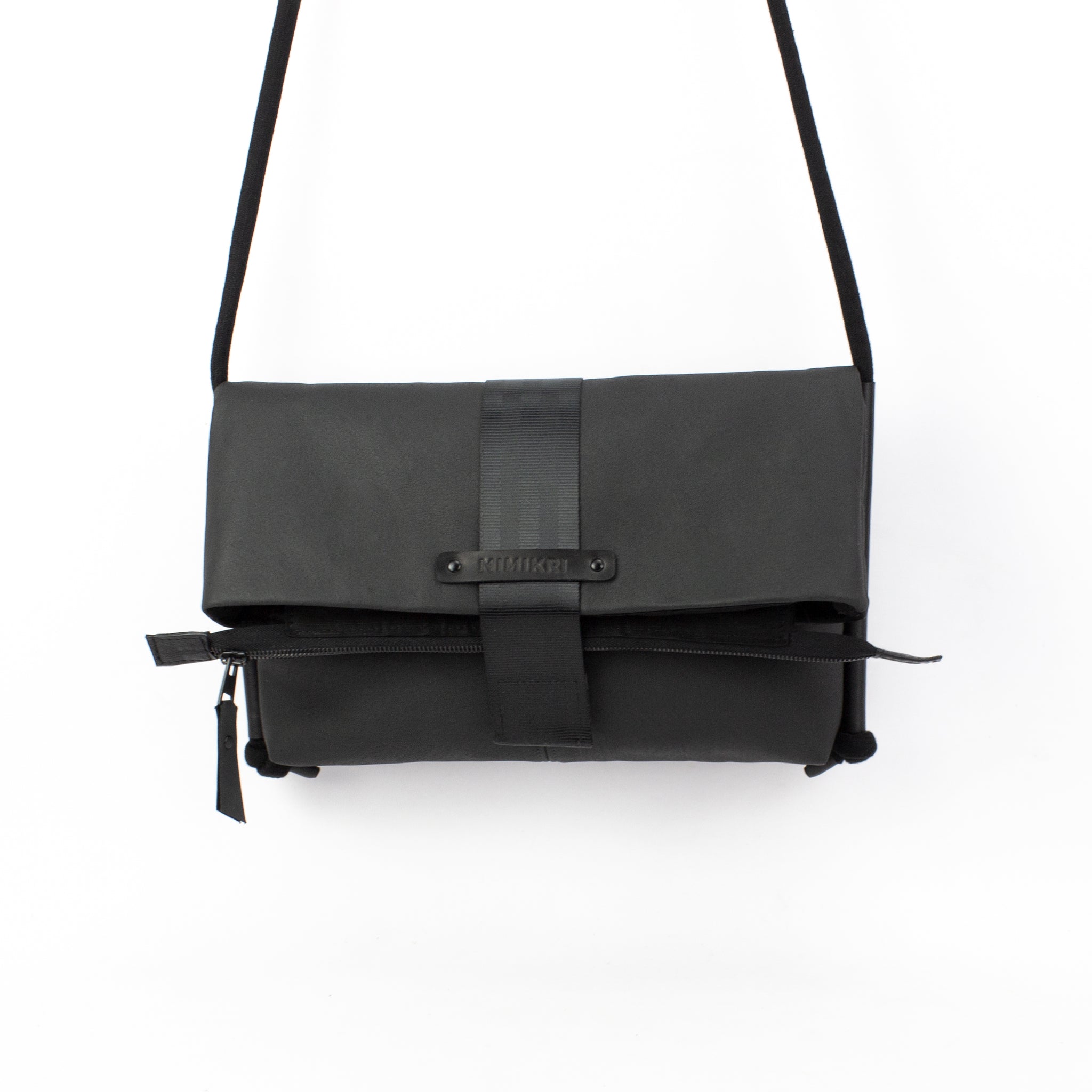 'LUNA' leather foldover bag- corn leather