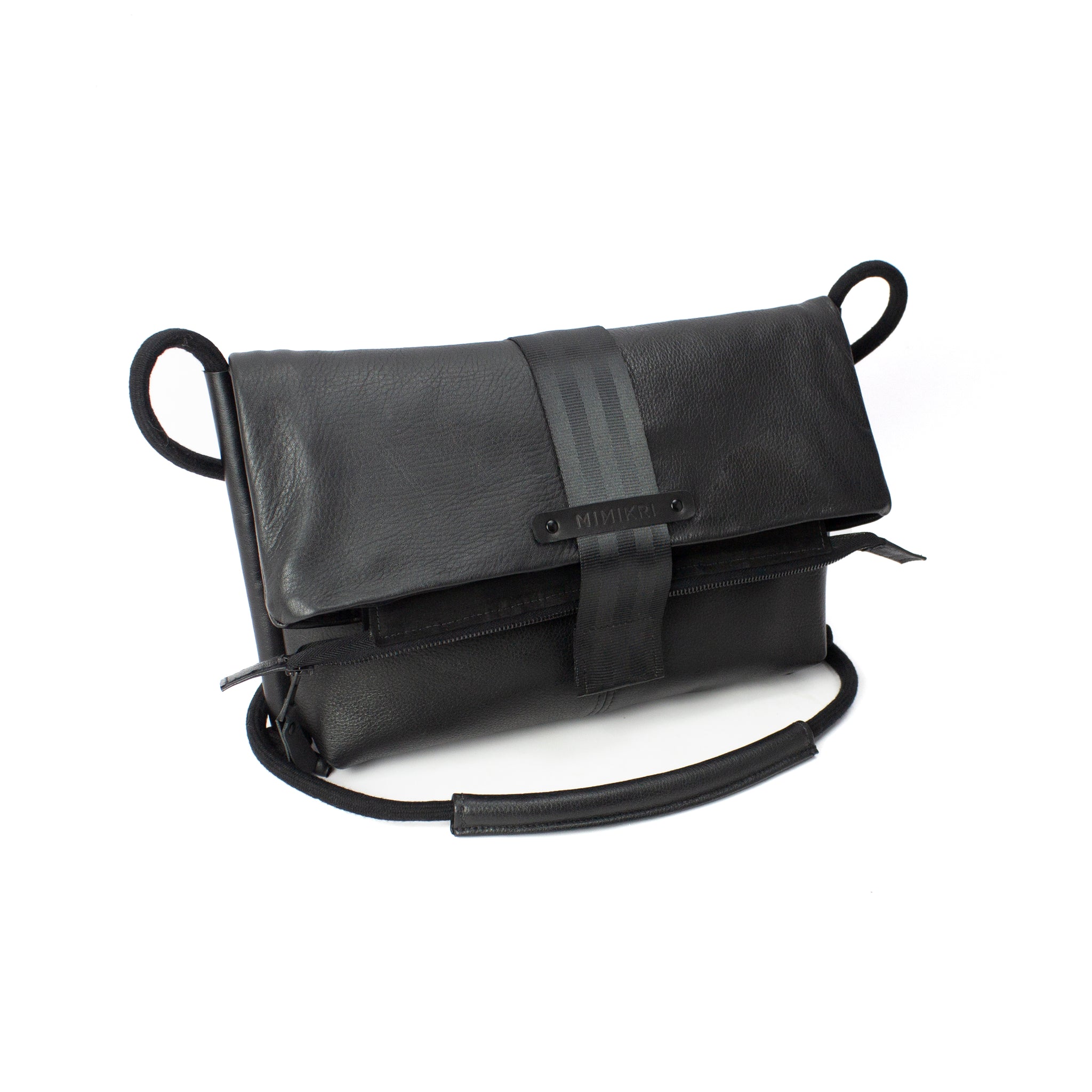 'LUNA' leather foldover bag