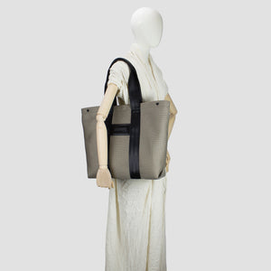Large sized beige mesh neoprene tote bag