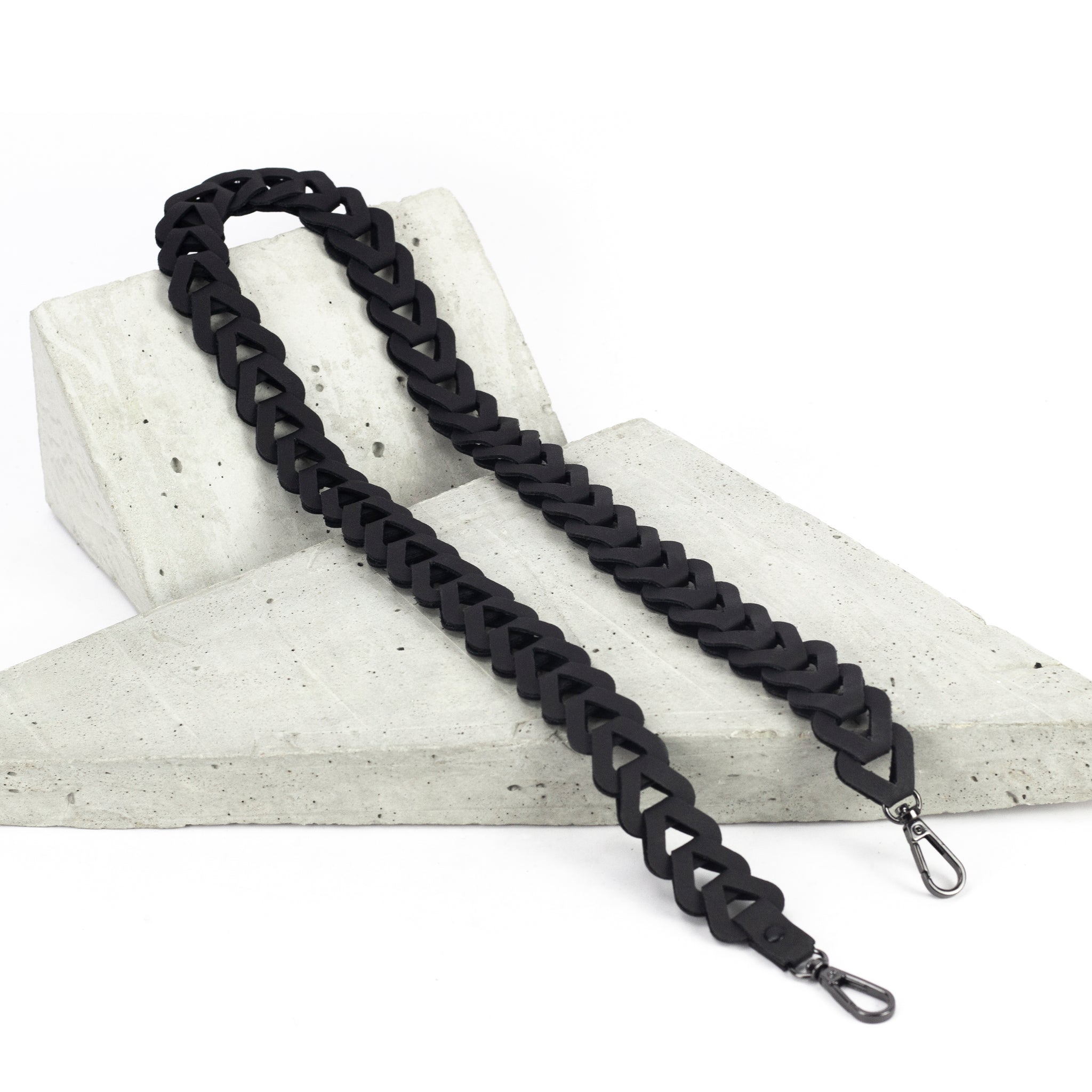 Leather braided bag strap - multiple length