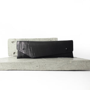 Pencil / glasses case minimal black and silver