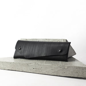 Pencil / glasses case minimal black scratched surface