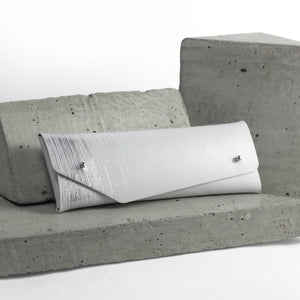 Pencil / glasses case minimal white and silver