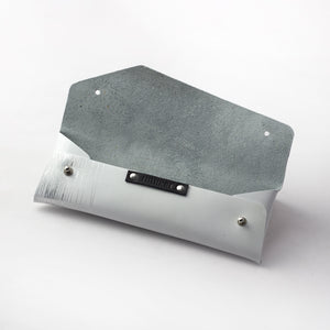 Pencil / glasses case minimal white and silver