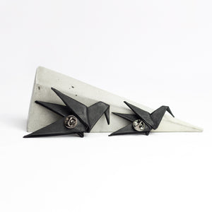 Origami madár - bőr madaras kitűző pin