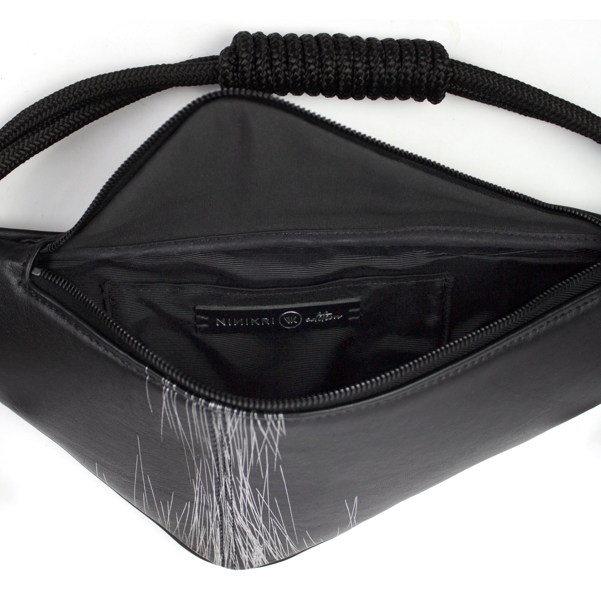 'THEO' Black leather bum bag