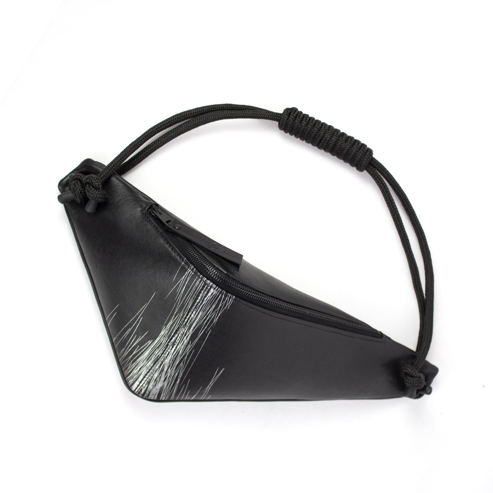 'THEO' Black leather bum bag