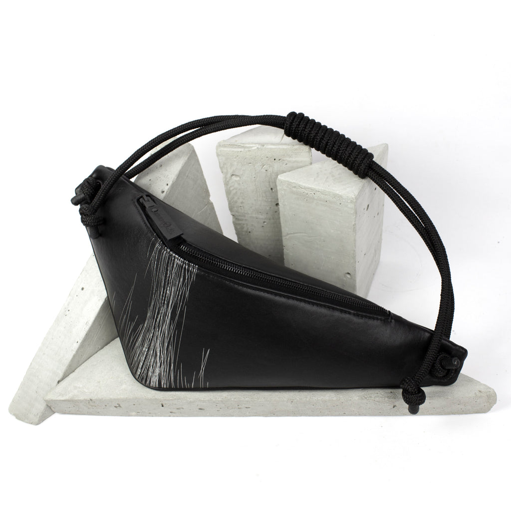 'THEO' Black leather bum bag