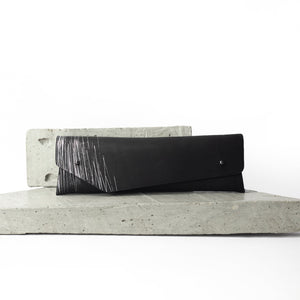 Bleistift-/Brillenetui minimal schwarz und silber