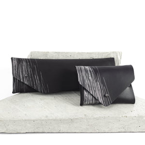Bleistift-/Brillenetui minimal schwarz und silber