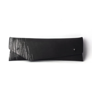Bleistift-/Brillenetui minimal schwarz und silber