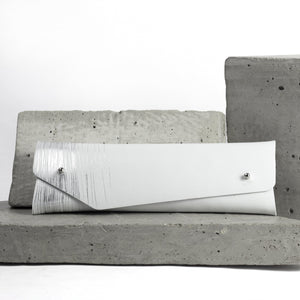 Bleistift-/Brillenetui minimal weiß und silber