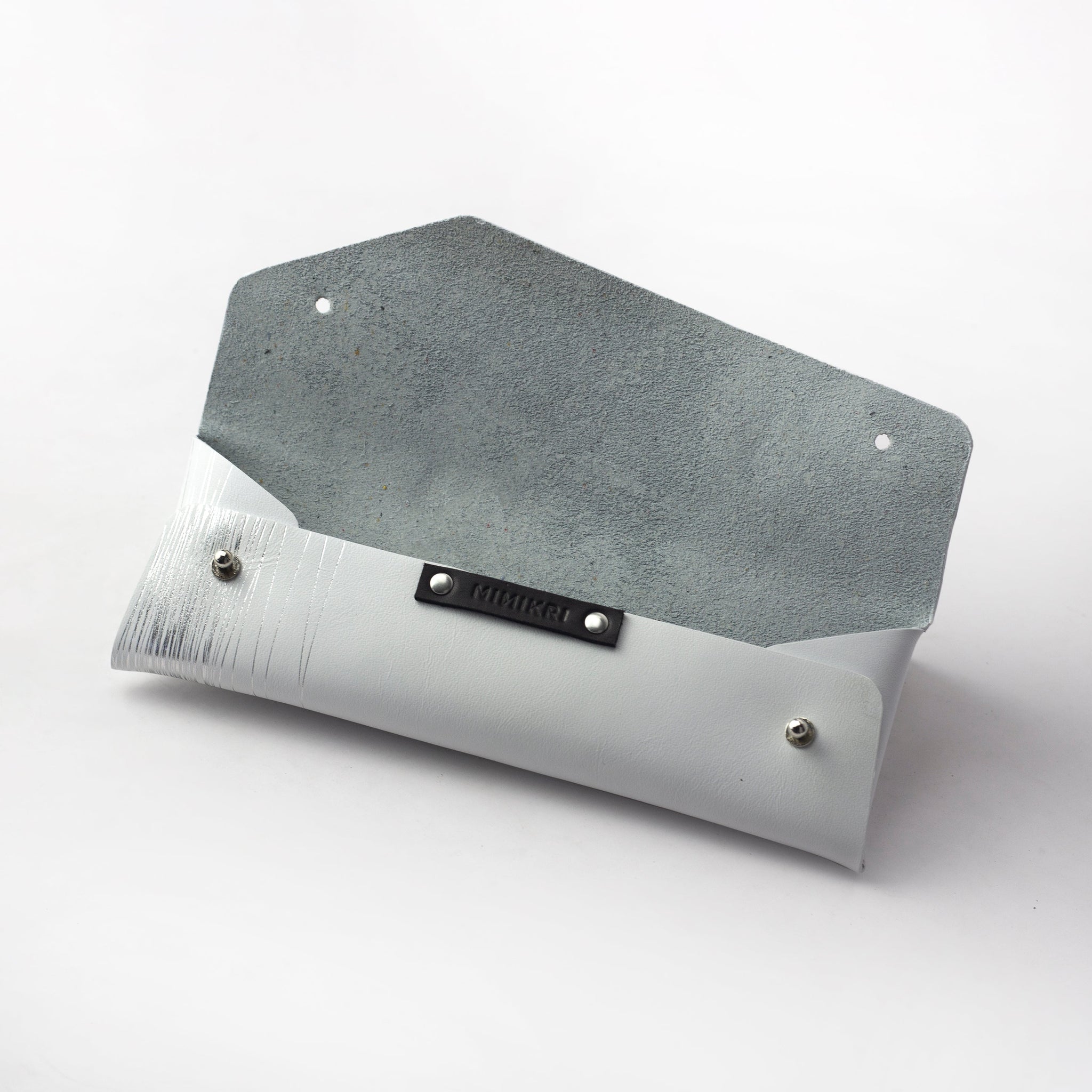 Bleistift-/Brillenetui minimal weiß und silber