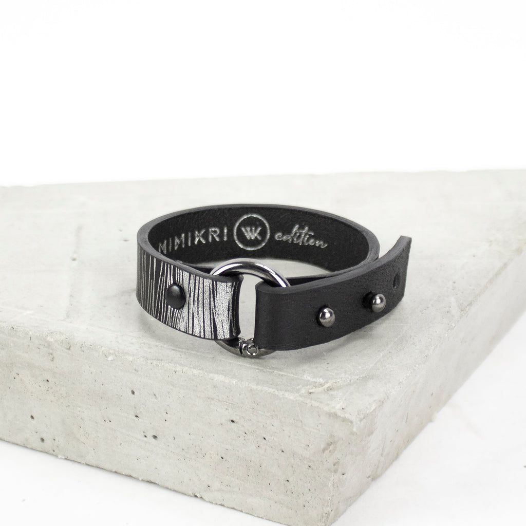 'SUJI' bracelet black and silver
