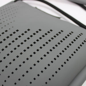 'DINA' Laser Cut Leather Shoulder Bag- Grey