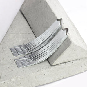 'NOBU' White and Silver Leather Fringe Earrings