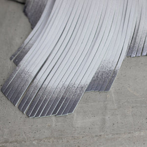 'NOBU' White and Silver Leather Fringe Necklace