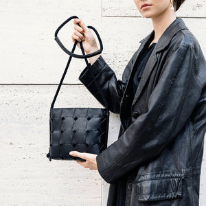 Modular leather clutch black small shoulder bag-beige, beige leather, Clutch, cut out, designer, designer bag, evening bag, evening_bag, geometric, hand_painted, handbag, hollow_out, laser_cut, leather bag, leather clutch, minimal, minimalist, modular, pouch, purse, shoulder bag, small leather bag-Mimikri