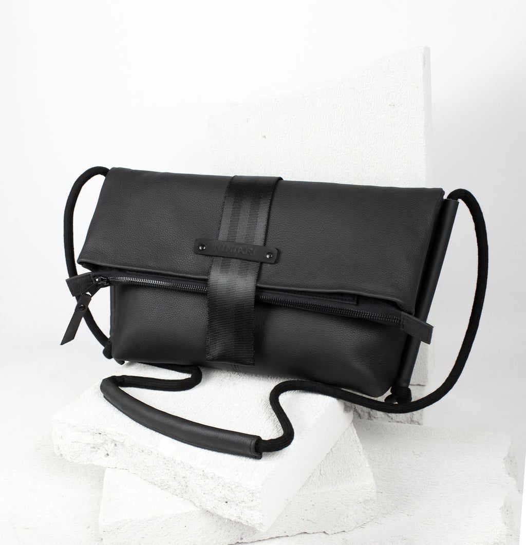 'LUNA' leather foldover bag