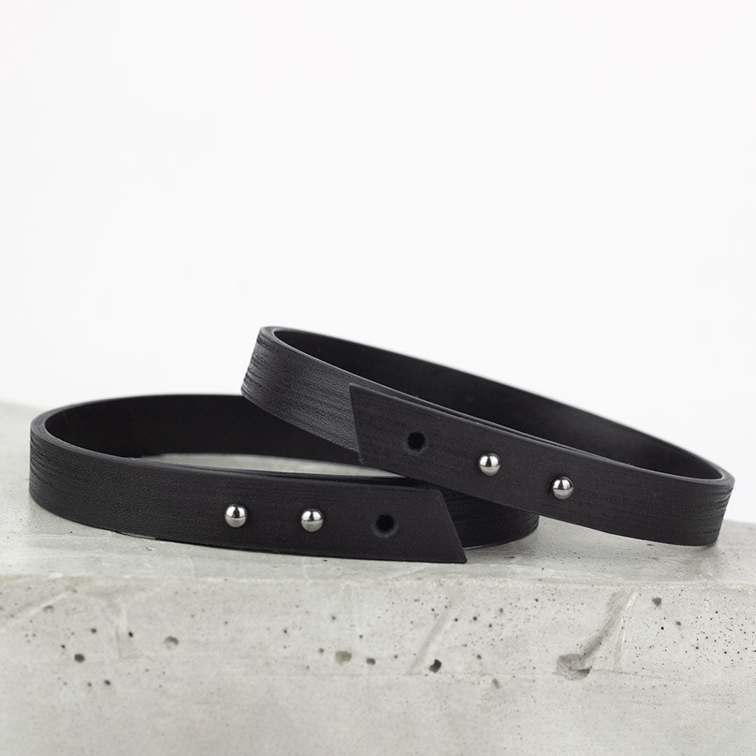 Black leather thin choker, minimal collar