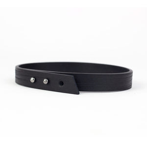 Black leather thin choker, minimal collar