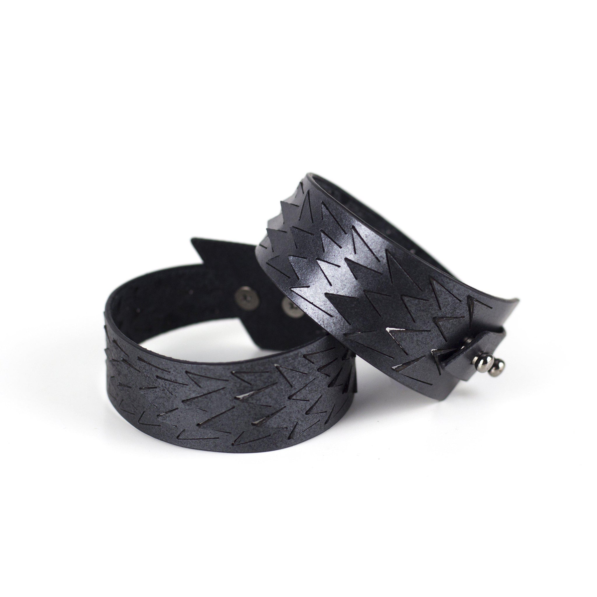 'IRIS' genuine leather cuff bracelet, hollow cut out women's bangles-adjustable, anthracite, bangles, Bracelet, contemporary, cuff, design, designer, designer bracelet, designer jewelry, geometric, goth, Jewelry, laser_cut, leather bracelet, leather jewelry, metallic, metallic leather, minimal, painted, pangolin, wide bracelet, zerowaste-Mimikri