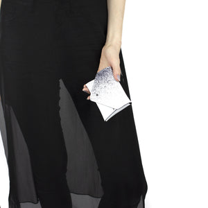 Card holder / coin purse white and black-asymmetrical, black and white, black leather, black pouch, card, card holder, card_case, coin purse, design, designer, geometric, hand painted, holder, leather accessories, minimal, minimalist, pouch, purse, simple, splashed, splatter, splattered, sporty, triangle, wallet, white, white leather, white pouch-Mimikri