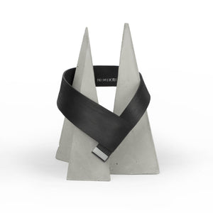 Black leather collar minimal choker geometric oriental style-adjustable, black, black leather, black necklace, choker, collar, designer, designer jewelry, geometric, goth, Jewelry, leather choker, leather jewelry, leather necklace, matte, matte black, minimal, minimalist, Necklace, pattern, recycled, Recycled jewelry, recycled_leather, scratched, simple, tie, unique, wide, wide necklace-Mimikri