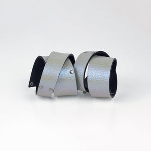 Women's genuine leather wide cuff bracelet statement bangle iridescent holo holographic double wrap-bangles, Bracelet, colorful, cuff, designer, designer jewelry, double wrap, double_wrap, geometric, hand_painted, holo, holographic, iridescent, Jewelry, leather bracelet, leather jewelry, luxury, minimal, minimalist, rainbow, recycled, wrap-Mimikri