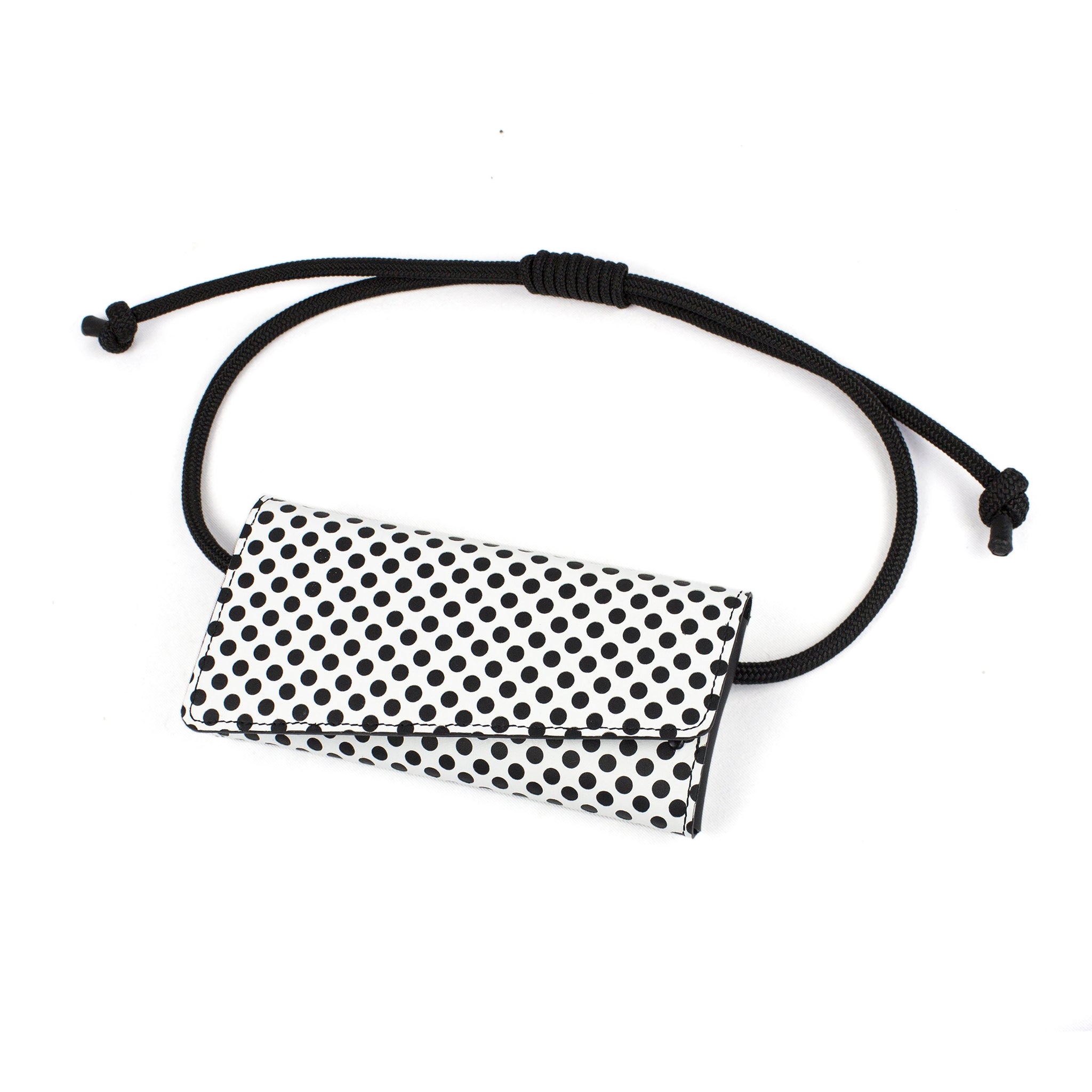 Perforated genuine leather mesh festival / waist bag-Bags_And_Purses, black and white, black_and_white, bum_bag, crossbody, designer, festival, geometric, leather crossbody, mesh, minimal, perforated, rope, small leather bag, unique, waist_bag-Mimikri