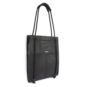 Dark gray nappa leather laptop bag-adjustable, backpack, bag for work, black, black leather, black_leather, convertible, dark gray, designer, designer bag, geometric, gray, laptop_bag, large, leather tote, leather_bag, minimal, minimalist, recycled, rope, shoulder_bag, tote_bag-Mimikri