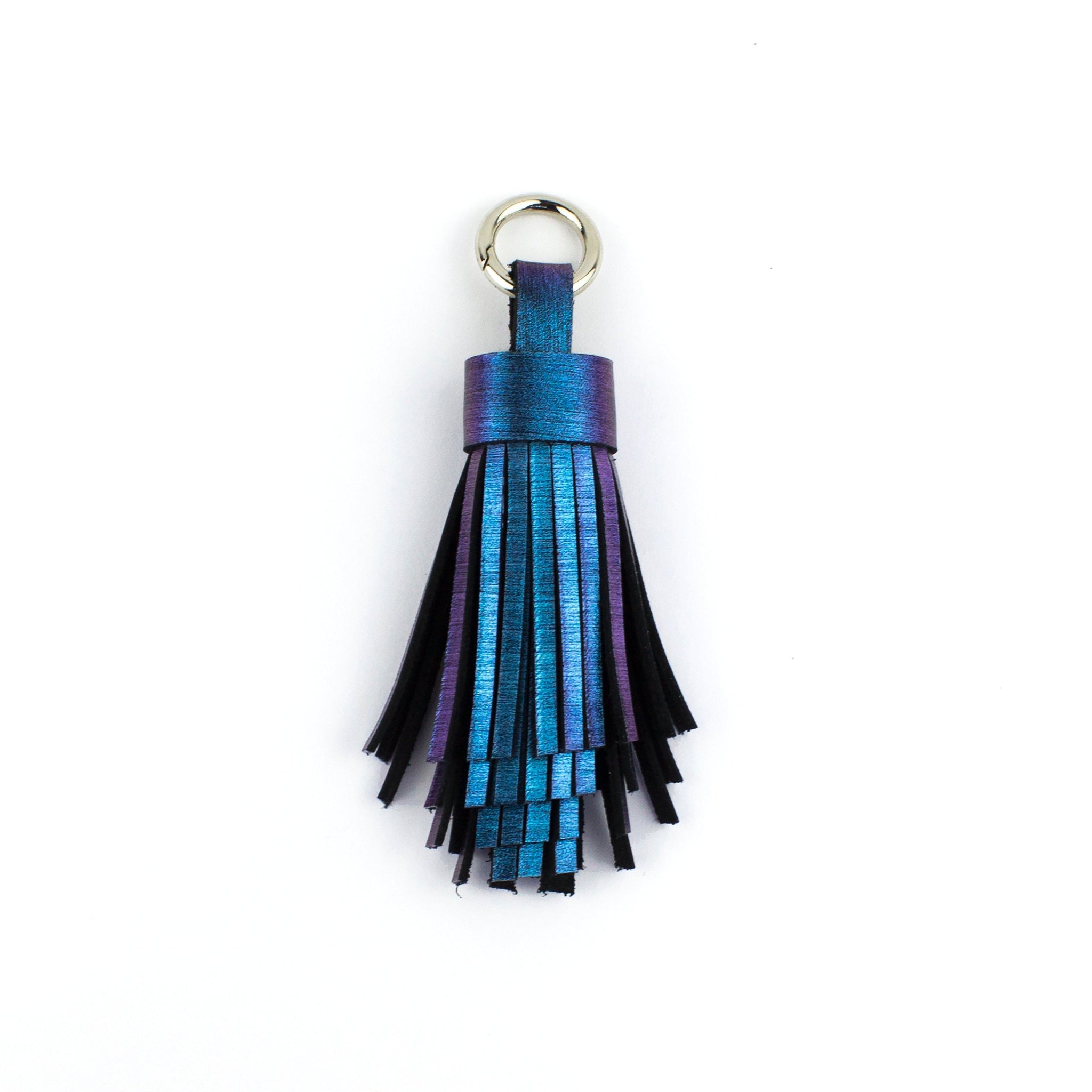 Leather Tassel Key Chain Holographic-Accessories, bag_accessory, bag_charm, gift_for_her, holo, holographic, iridescent, Keychain, leather, leather_key_ring, leather_tassel, multicolor, rainbow, tassel-Mimikri
