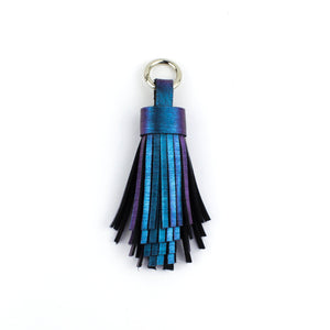 Leather Tassel Key Chain Holographic-Accessories, bag_accessory, bag_charm, gift_for_her, holo, holographic, iridescent, Keychain, leather, leather_key_ring, leather_tassel, multicolor, rainbow, tassel-Mimikri