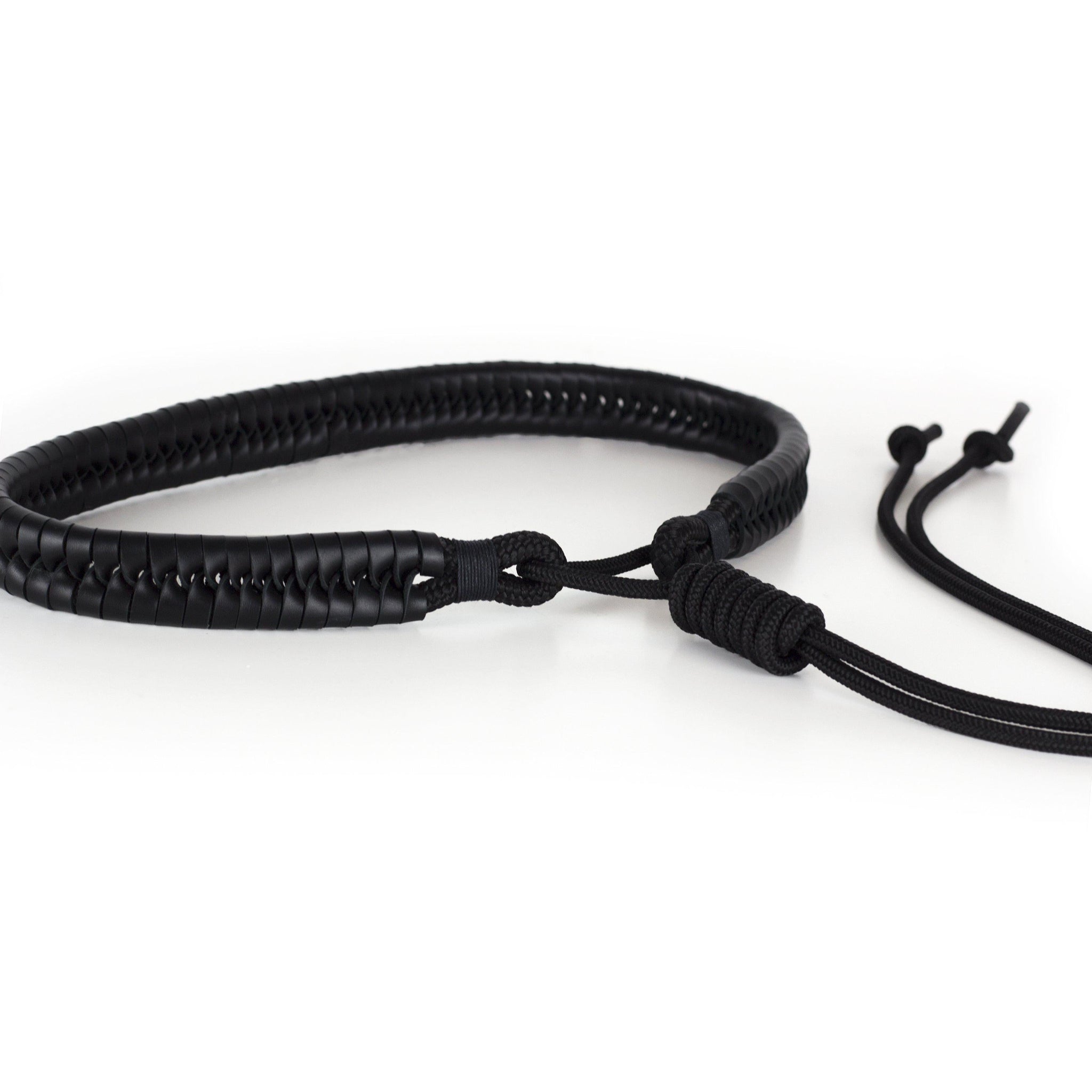 Leather and rope hand-woven adjustable belt-Accessories, adjustable, band, Belt, black, black_leather, designer, designer_belt, genuine leather, hand-woven, knot, knotted belt, leather belt, leather woven belt, minimal, obi belt, string, tie, unique, waistband, woven-Mimikri