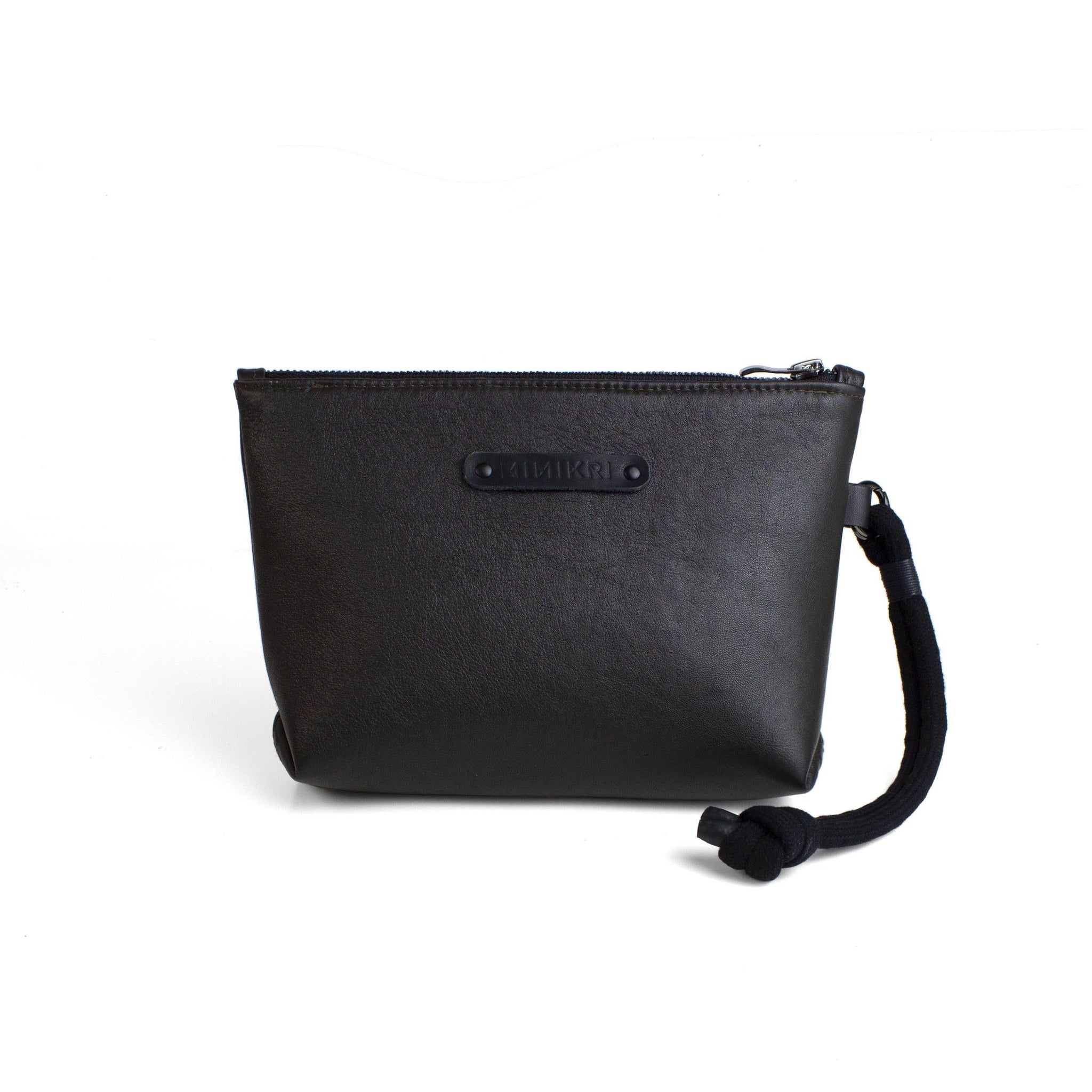 Dark brown leather makeup / clutch bag-black clutch, brown, brown leather, brown leather bag, Clutch, cosmetic bag, designer, designer bag, evening bag, evening_bag, geometric, handbag, leather bag, leather clutch, makeup bag, minimal, minimalist, pouch, purse, shaving bag, small leather bag-Mimikri