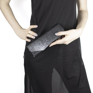 Pencil / glasses case minimal black and white-asymmetrical, Bags_And_Purses, black, black case, black leather, black leather pouch, black pouch, black_and_white, black_leather, design, designer, geometric, glasses, glasses case, holder, leather accessories, leather case, minimal, minimalist, pen holder, pen_holder, pencil_case, pouch, purse, simple, triangle-Mimikri