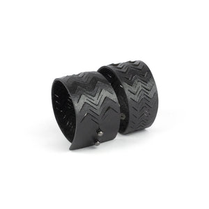 Genuine leather bracelet women's cuff bangles metallic dark silver-adjustable, anthracite, bangles, Bracelet, contemporary, cuff, dark grey, design, designer, designer bracelet, designer jewelry, geometric, goth, Jewelry, laser_cut, leather bracelet, leather jewelry, metallic, metallic leather, minimal, minimalist, minimalist bracelet, recycled, wide bracelet, zerowaste-Mimikri