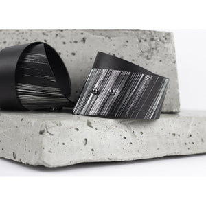 'SENA' genuine leather leather cuff, wide bracelet bangles double wrap-bangles, black, black and silver, black leather, Bracelet, colorful, cuff, designer jewelry, double wrap, double_wrap, geometric, goth, hand_painted, Jewelry, leather bracelet, leather jewelry, luxury, minimal, minimalist, recycled, studded, wrap-Mimikri