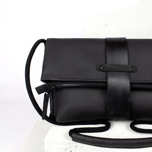 'LUNA' leather foldover bag