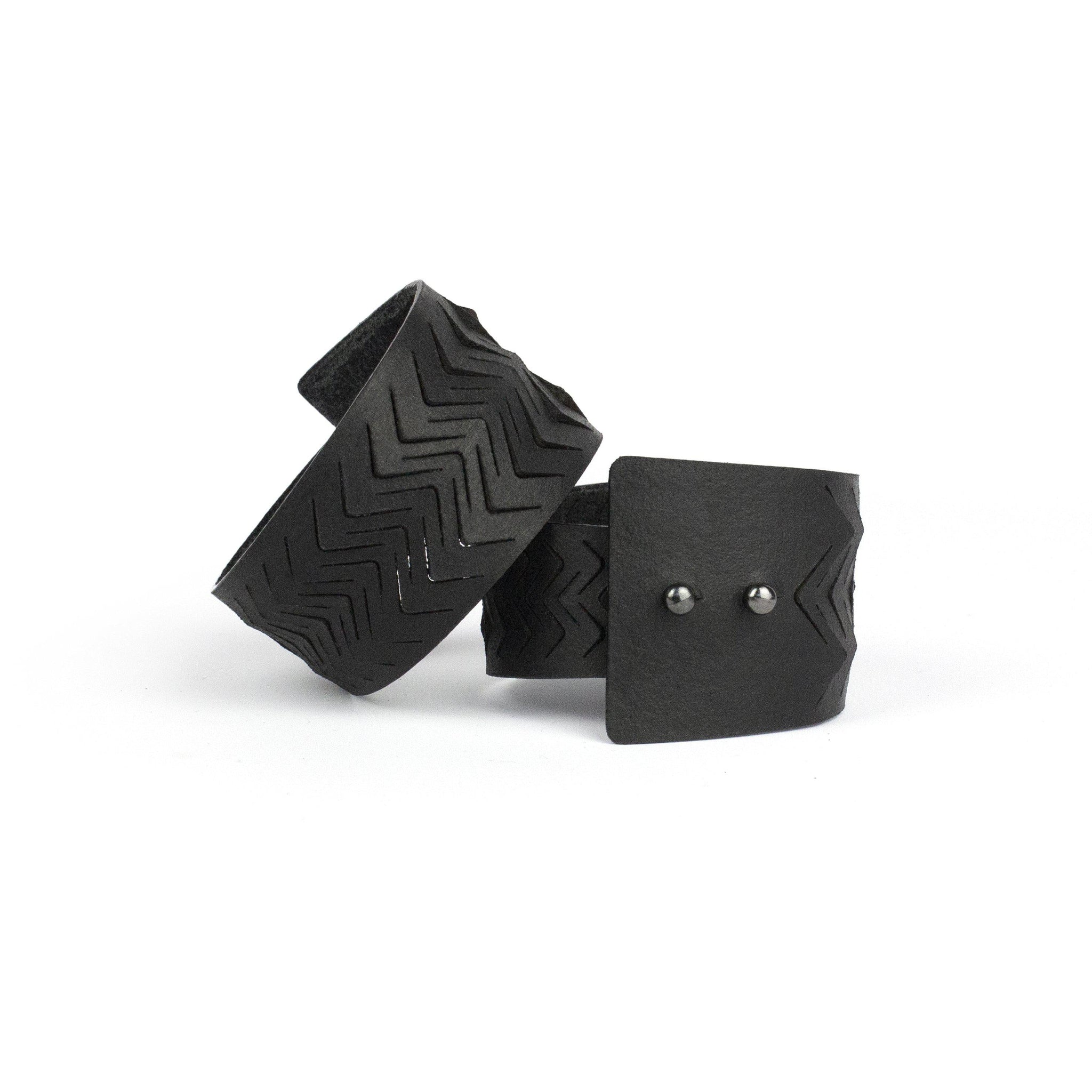 Wide genuine leather bracelet women's cuff bangle matte black-adjustable, bangles, black, black leather, Bracelet, contemporary, cuff, cut out, design, designer, designer bracelet, designer jewelry, geometric, goth, Jewelry, laser_cut, leather bracelet, leather jewelry, matte, matte black, minimal, minimalist, minimalist bracelet, recycled, wide bracelet, zerowaste-Mimikri